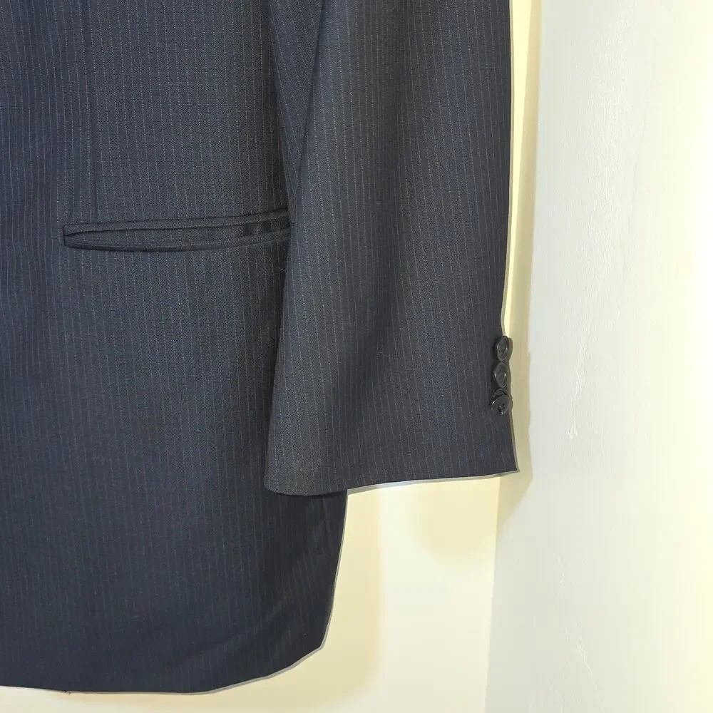 Canali Proposta 46R Mens Blue Wool Suit Jacket Blazer Made in Italy